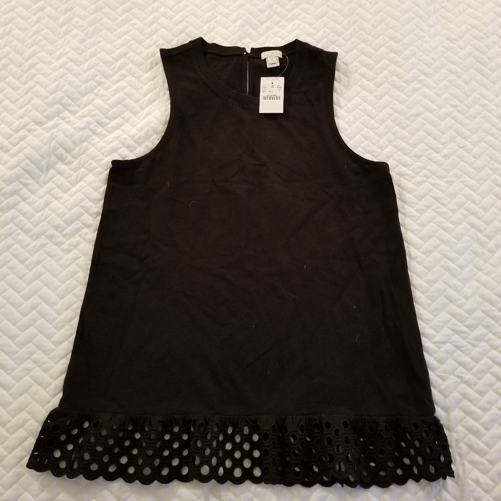 J.Crew Ruffle Hem Eyelet Top NWT